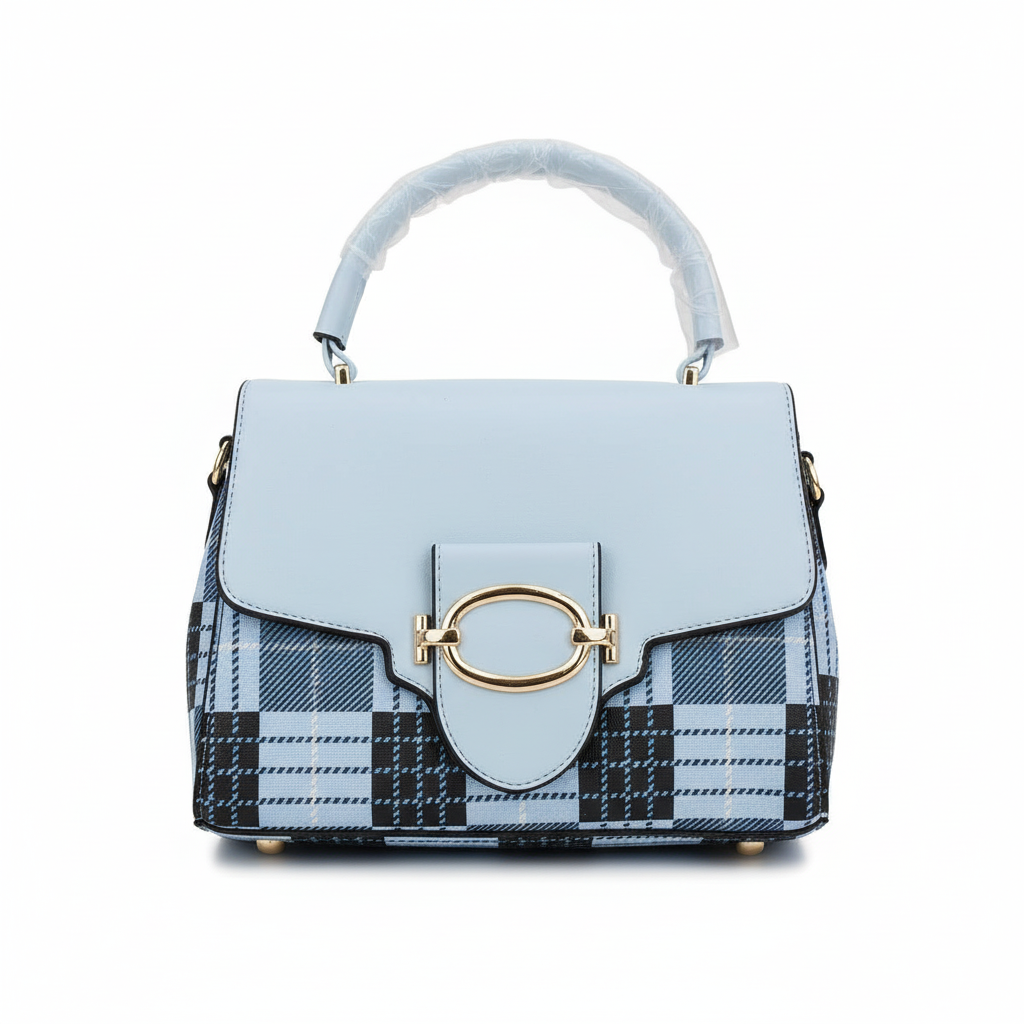 Checkered Mini Top Handle Handbag – ELORE Luxury Structured Purse for Women