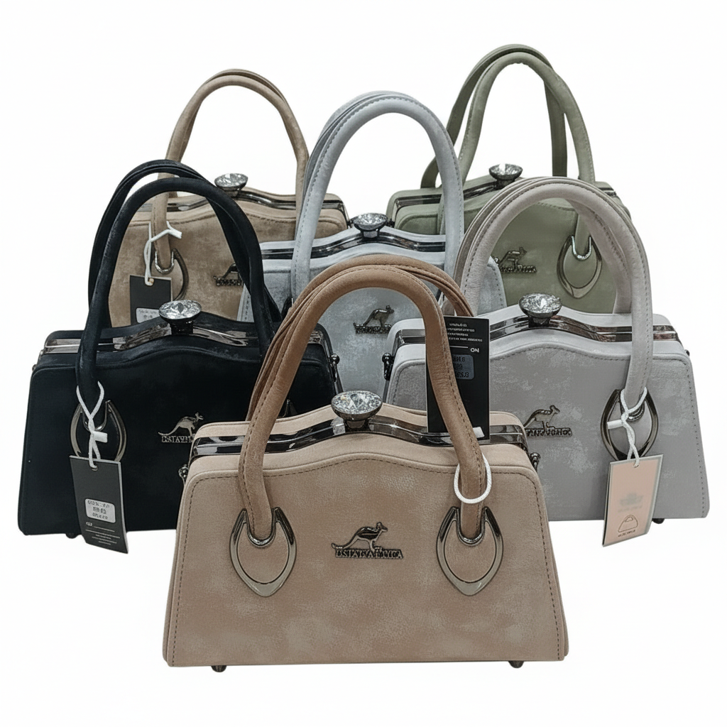 ELORE Crystal-Frame Structured Top Handle Bag