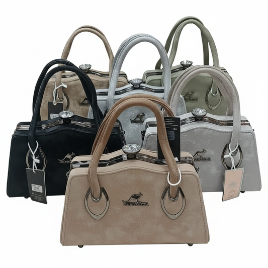 ELORE Crystal-Frame Structured Top Handle Bag