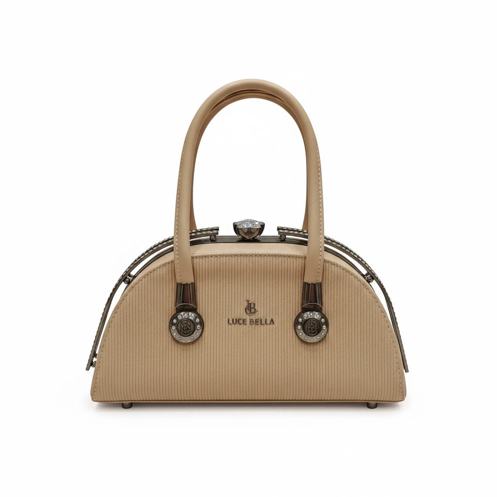 ELORE Luxe Crystal-Frame Satchel Bag (Top Handle)