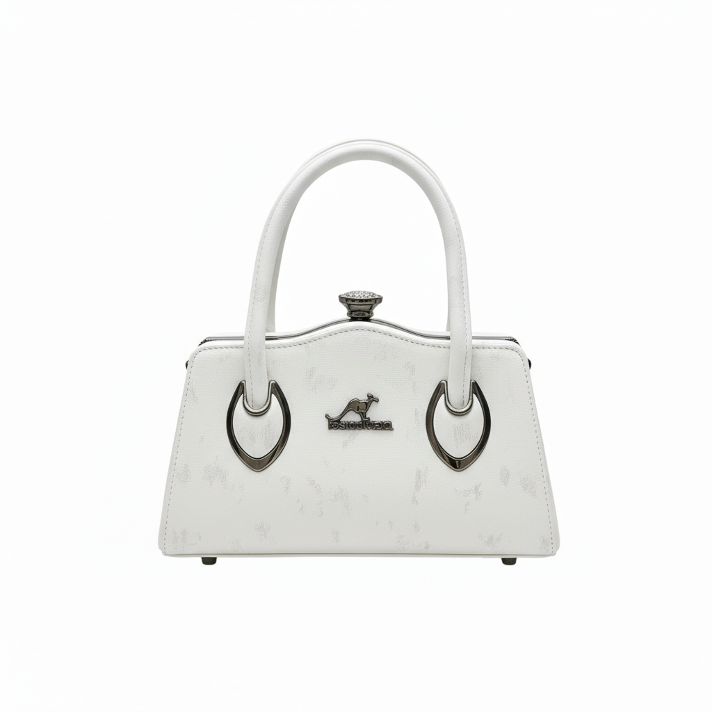 ELORE Crystal-Frame Structured Top Handle Bag