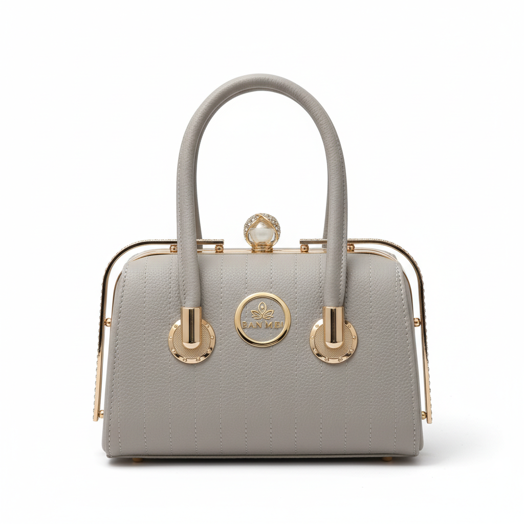 ELORE Gold-Frame Pleated Evening Bag