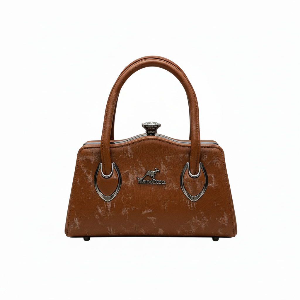 ELORE Crystal-Frame Structured Top Handle Bag