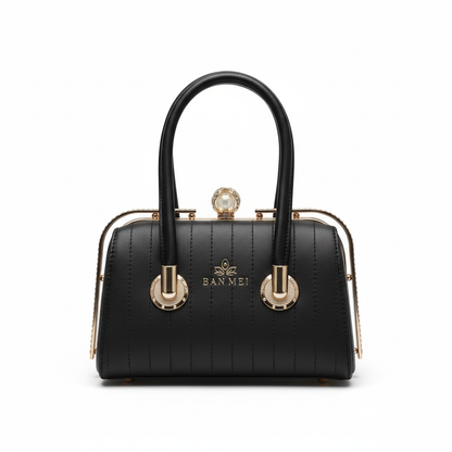 ELORE Gold-Frame Pleated Evening Bag