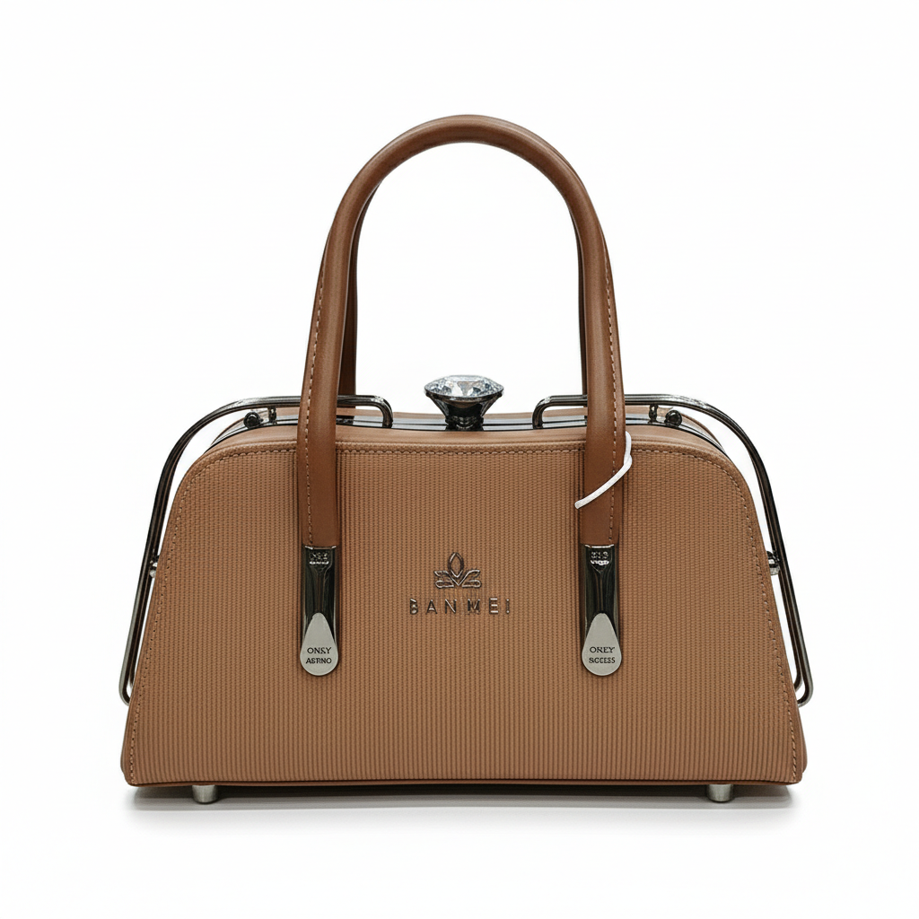 ELORE Structured Crystal-Handle Satchel Bag