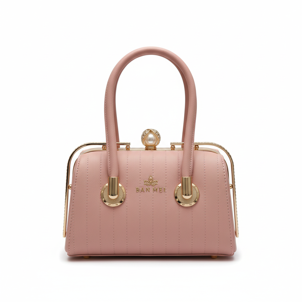 ELORE Gold-Frame Pleated Evening Bag