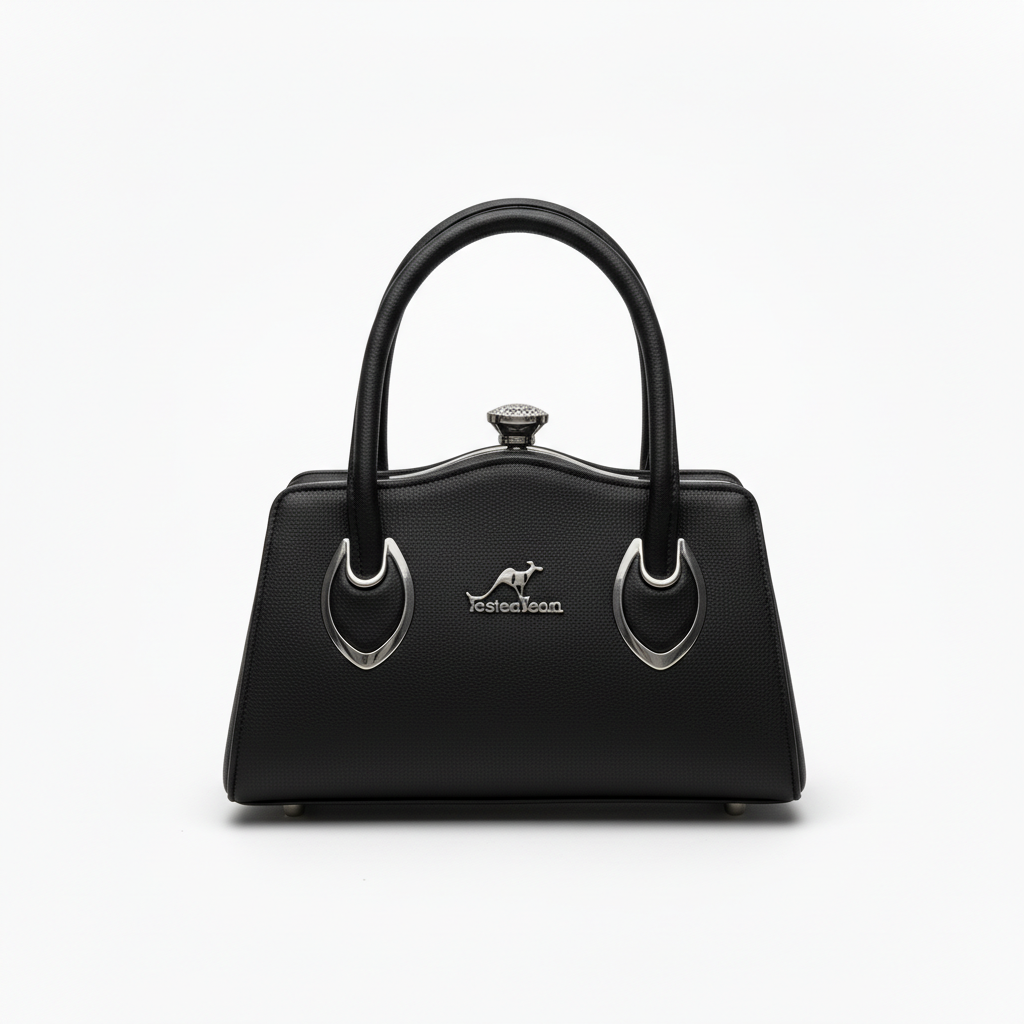 ELORE Crystal-Frame Structured Top Handle Bag