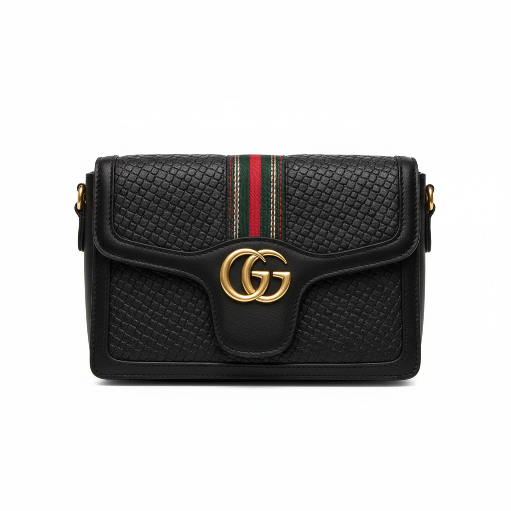 ELORE Luxury Stripe Textured Crossbody Bag – Premium Vegan Leather Designer Shoulder Bag for Women