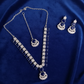PJ-115 - Zircon Diamonds Mala Silver - Jewelry Set