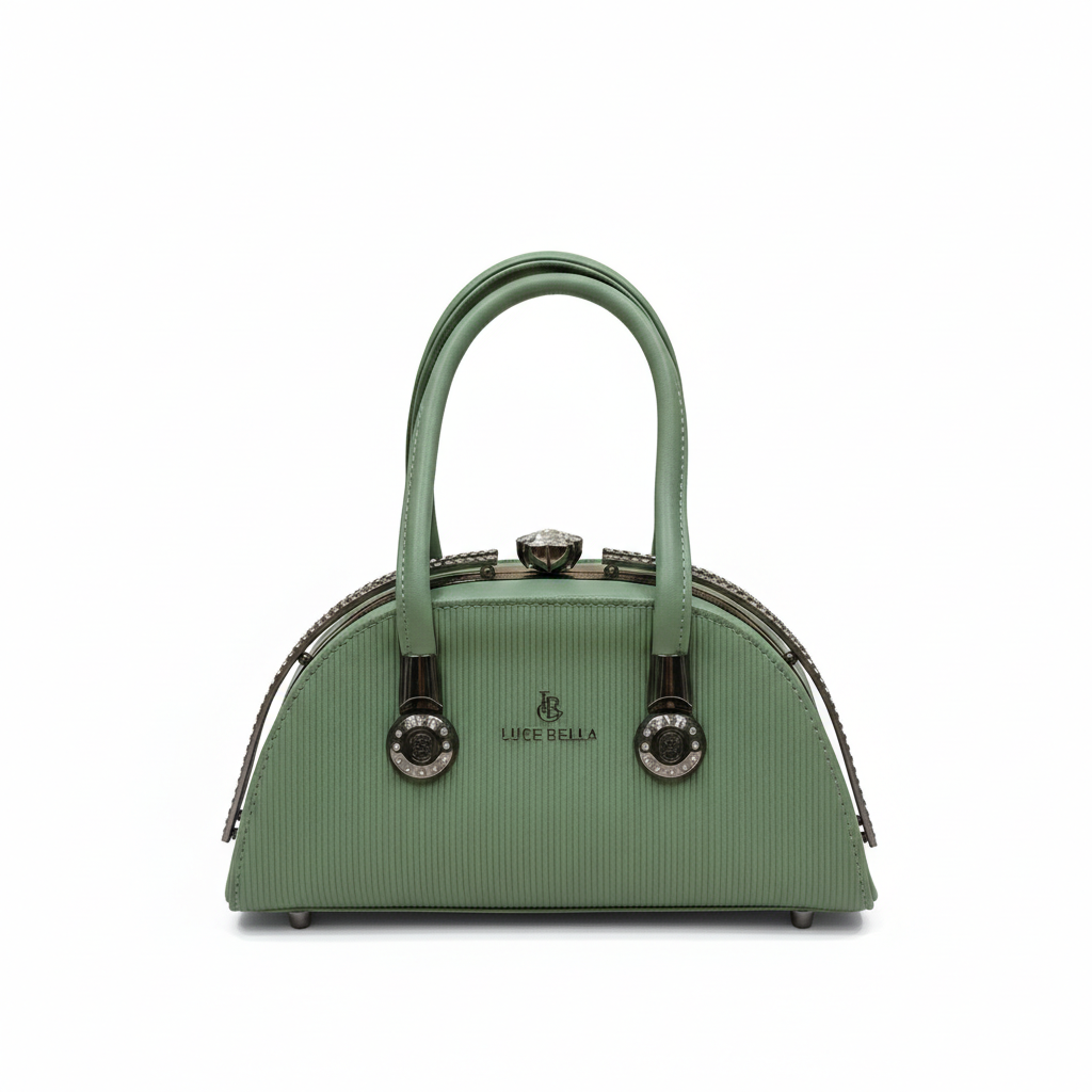 ELORE Luxe Crystal-Frame Satchel Bag (Top Handle)