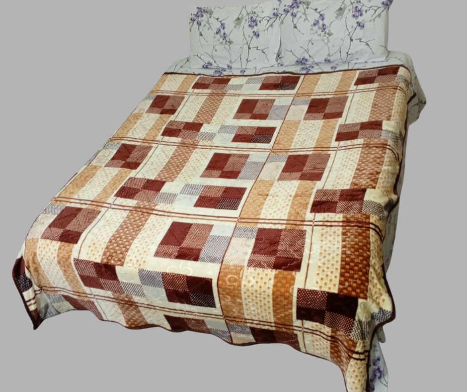 Arani Embossed Blanket – Creamy Camal - Elore