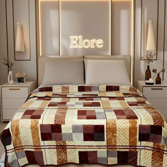 Arani Embossed Blanket – Creamy Camal - Elore