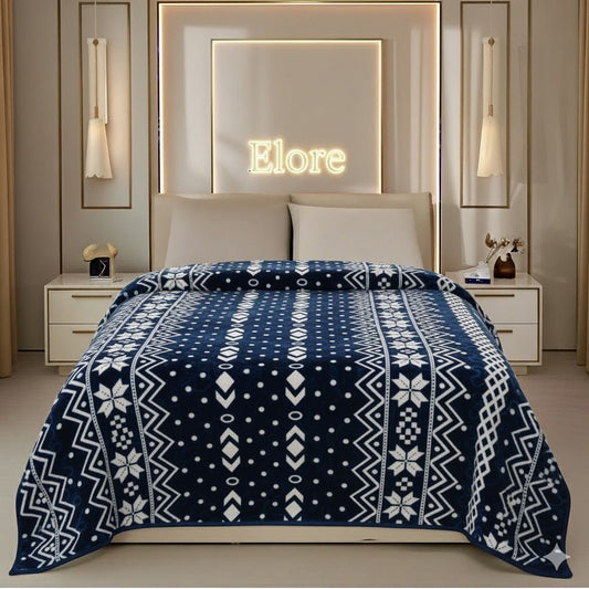 Arani Embossed Blanket – Royal Blue - Elore