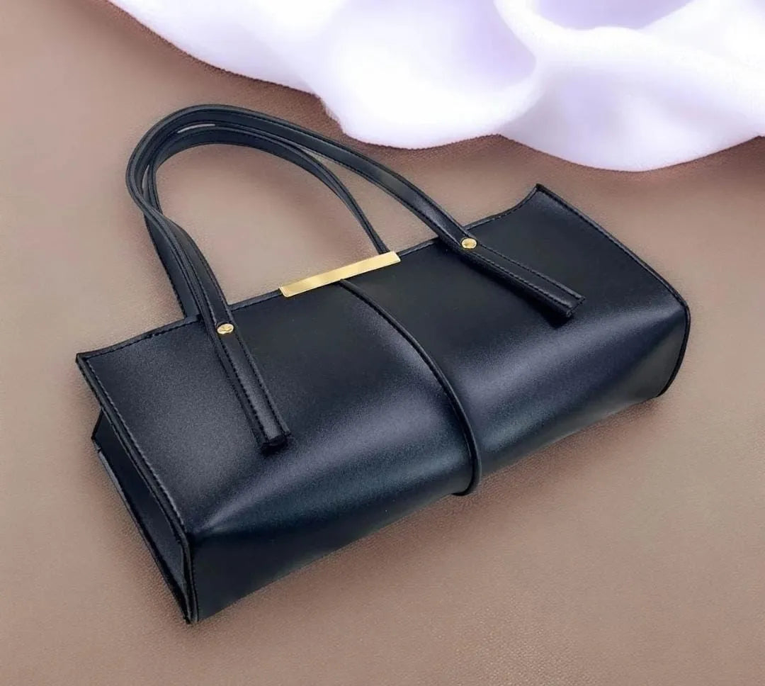 Fancy Black Leather - Hand Bag
