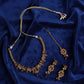 PJ-121 - Premium Gold Pearl & Flowers Maroon Diamonds - Jewelry Set
