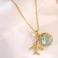 SS-11871-1- World Tour Plane Gold - Necklace