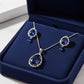 Navy Blue Natural Stone Silver - Jewelry Set