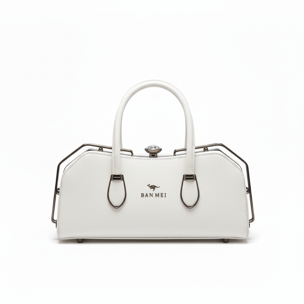 ELORE Metal-Frame Bar Satchel Bag (Top Handle)