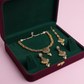 PJ-130 - Premium Pink Diamonds Gold Flowers - Jewelry Set