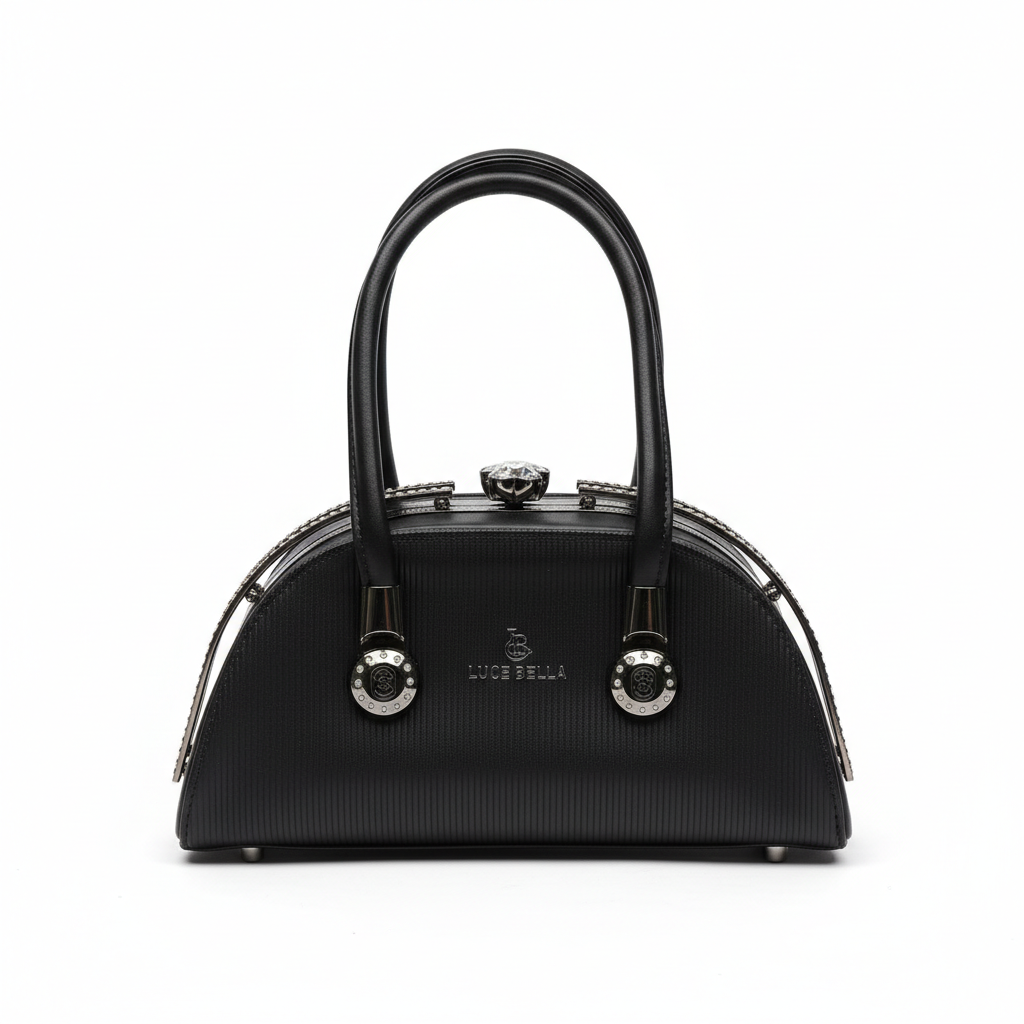 ELORE Luxe Crystal-Frame Satchel Bag (Top Handle)