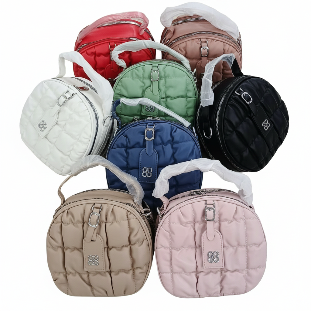 Quilted Round Mini Handbag for Women