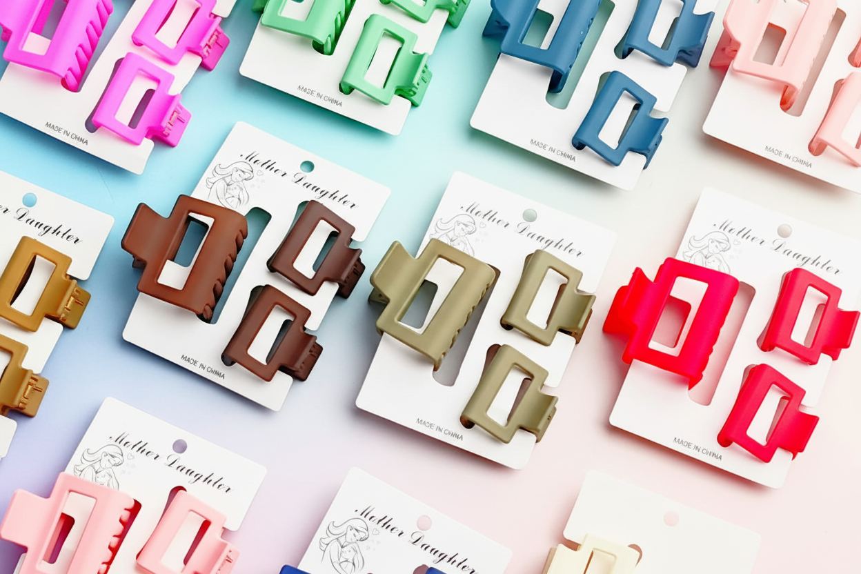 HC-121 - Matte Candy Color - Hair Claw Set of 3