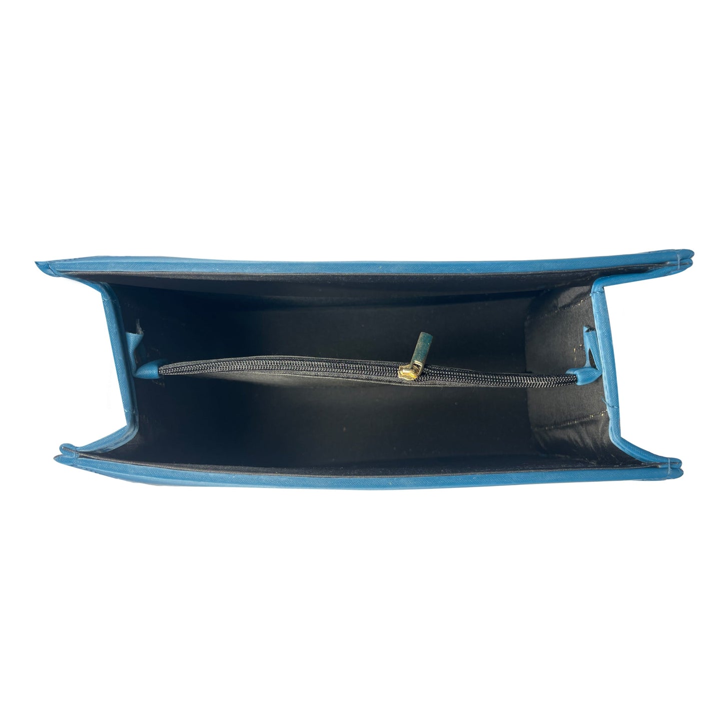 Blue Mini Top Handle Elegant Lock Detail Handbag for Women