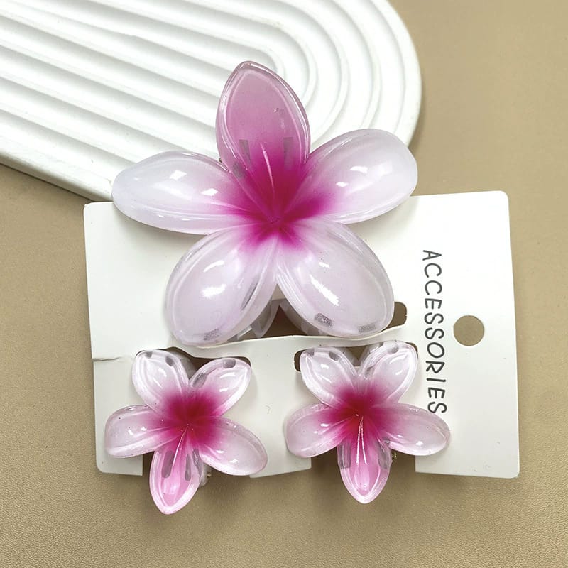 HC-108 - Lilly Flower - Hair Claw Set Of 3