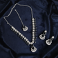PJ-115 - Zircon Diamonds Mala Silver - Jewelry Set