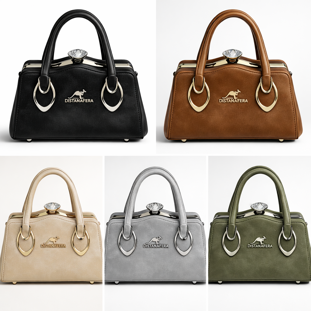 ELORE Crystal-Frame Structured Top Handle Bag