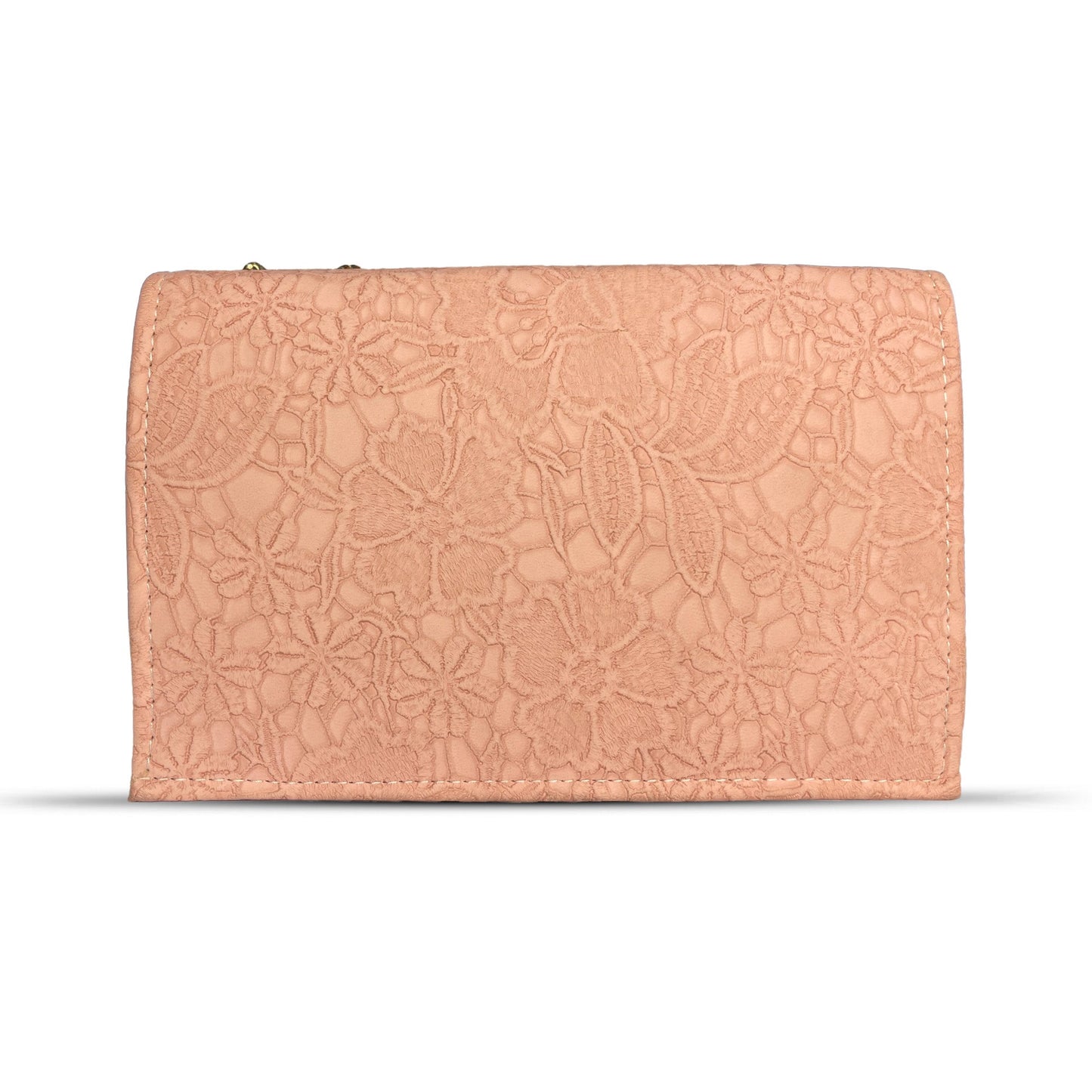 Peach Textured URBAN Clutch Elegant Chain Handbag for Women
