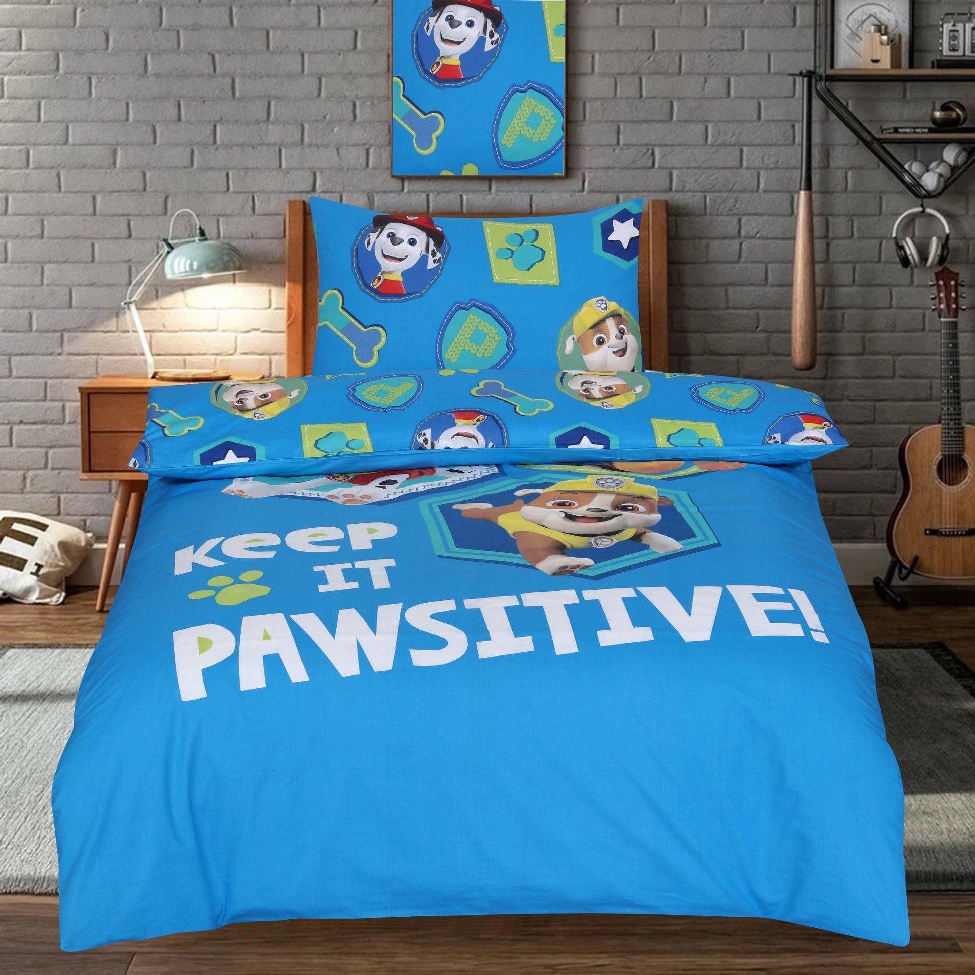 Paw Patrol Blue Quilt Keep It Pawsitive' Kids Quilt Set - Elore