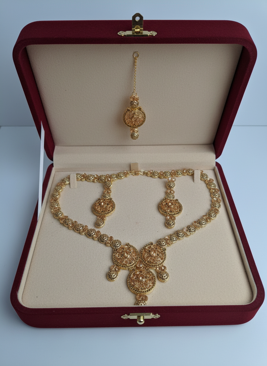 PJ-116 - Zircon Mala Long Necklace Set