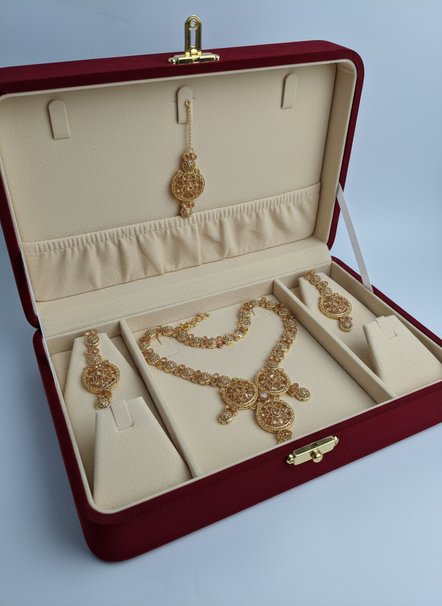 PJ-116 - Zircon Mala Long Necklace Set