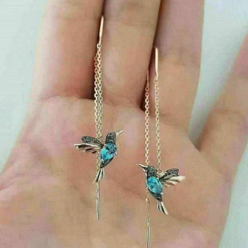 UNI-10104-2 - Blue Bird Dangling - Earring