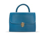 Blue Mini Top Handle Elegant Lock Detail Handbag for Women
